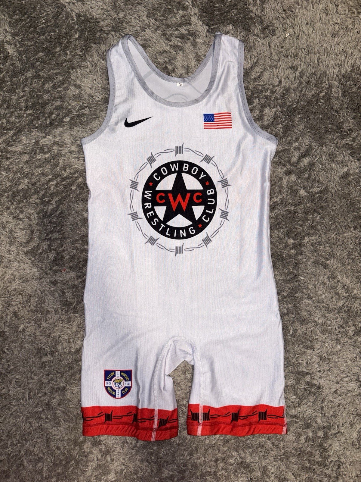 White Oklahoma State Wrestling Singlet Adult Medium