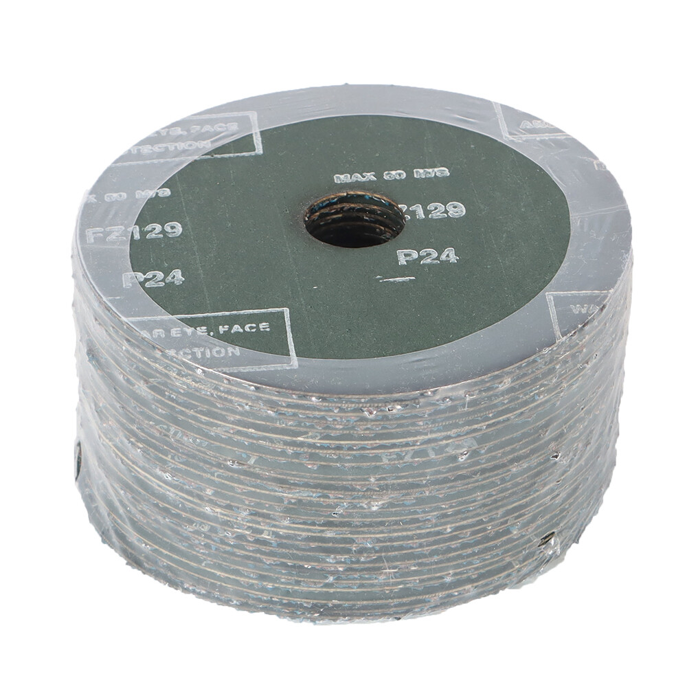 25 Pack 5Inch x 7/8Inch 24 Grit Zirconia Resin Fiber Grinding And Sanding Disc