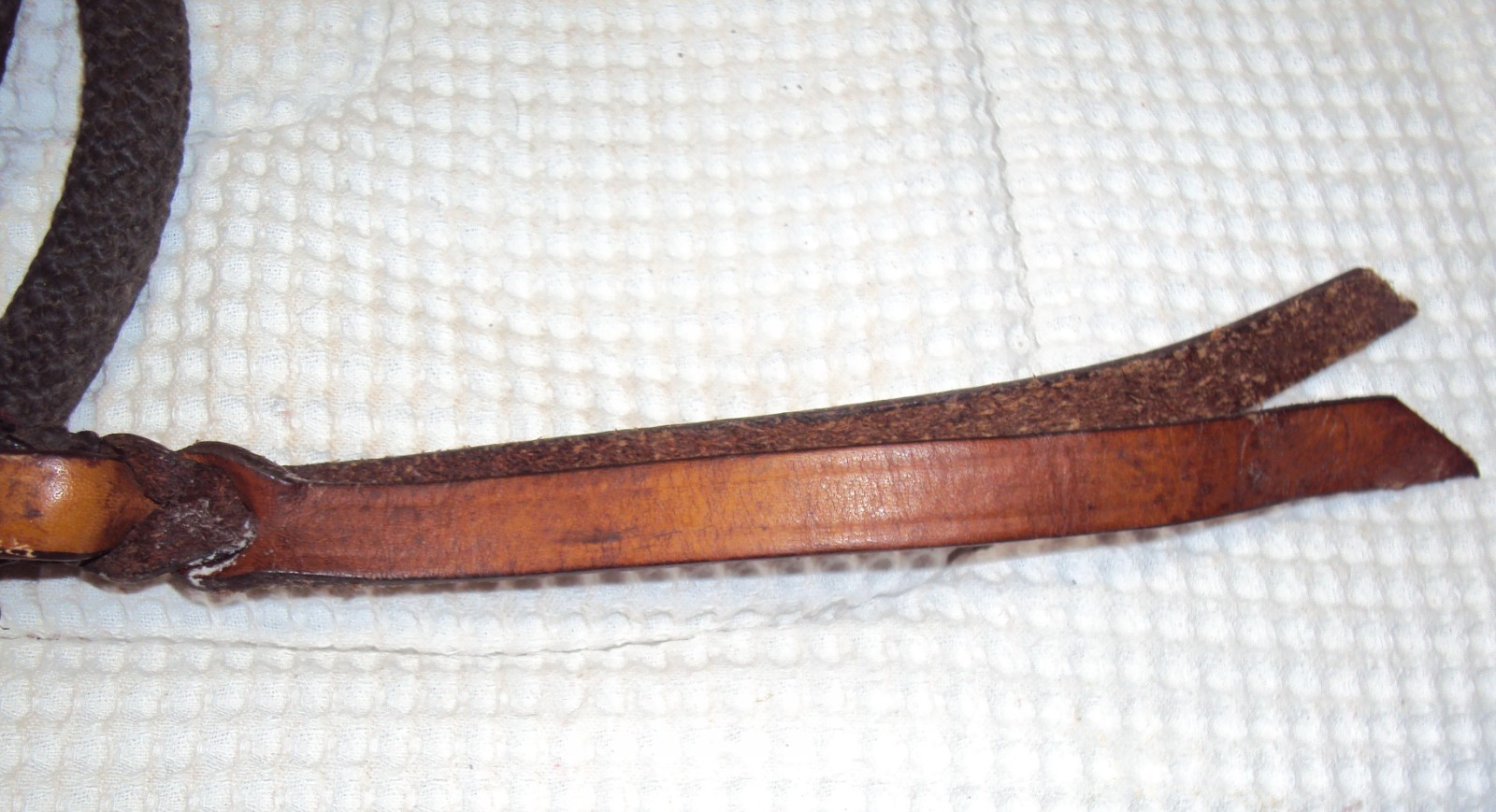 Western Rawhide Braided Bosal & Mecate Reins - Tassels - Full Size - GREAT