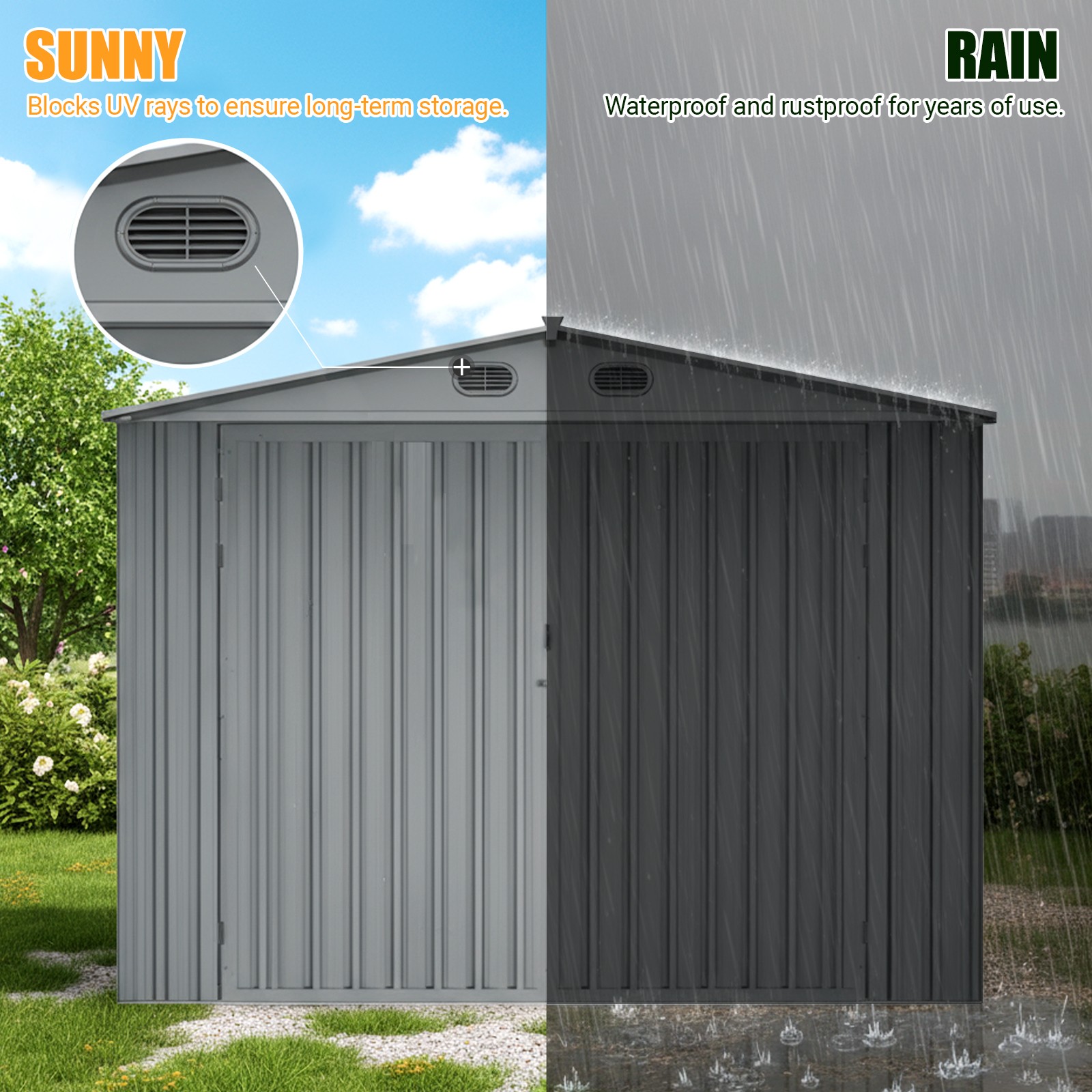 13x20FT Galvanized Metal Outdoor Storage Shed Livestock Garage Free shipping