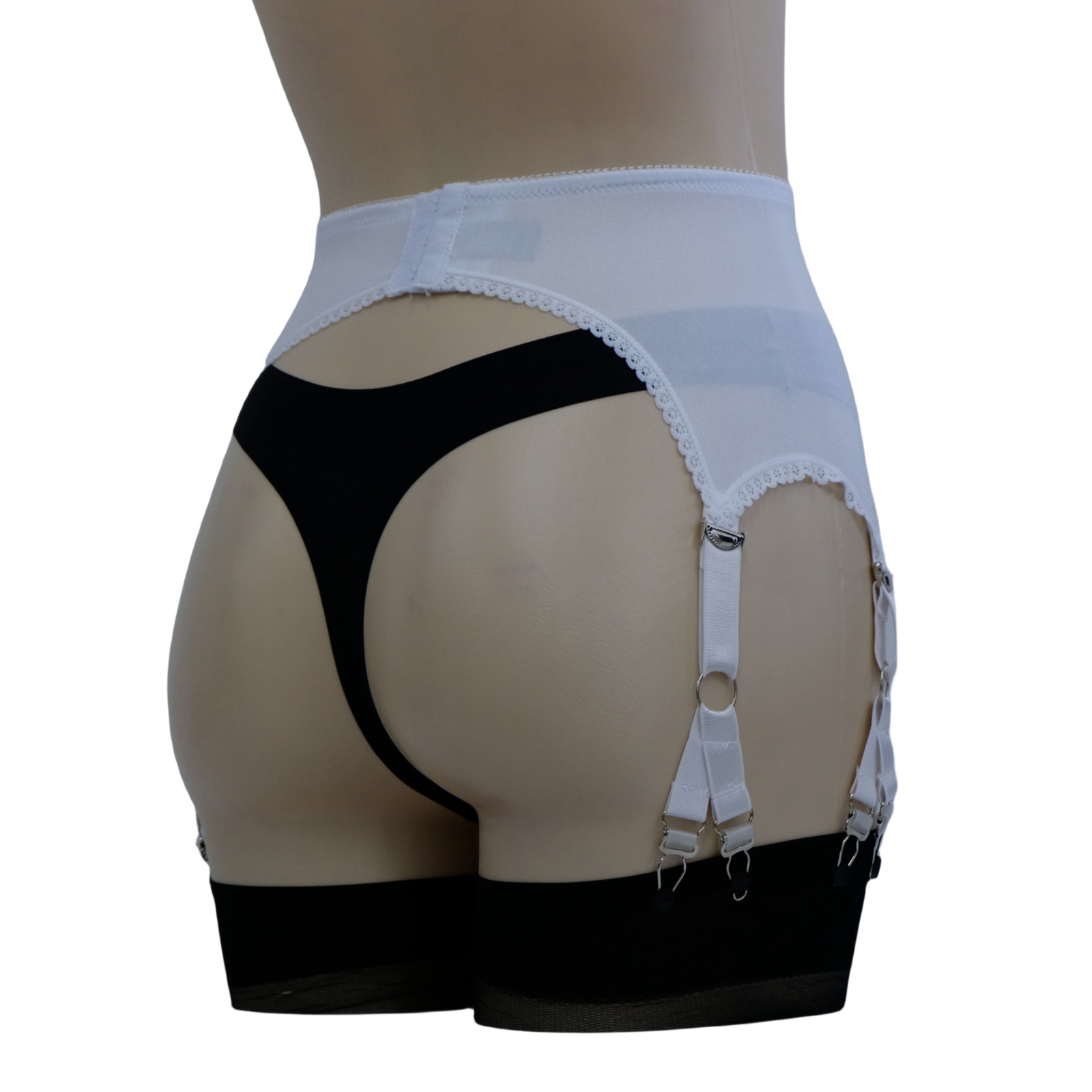 Luxallacki Stretchy 6 Straps Garter Belt with 12 Metal Claws for Women Lingerie