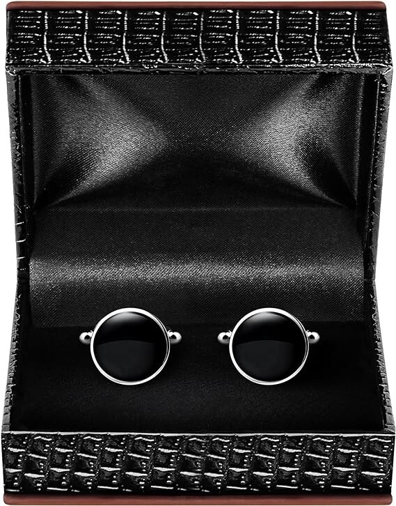 Elegant Cufflink, Jewelry Stainless Steel Classic Tuxedo Shirt Cuff Link-Black