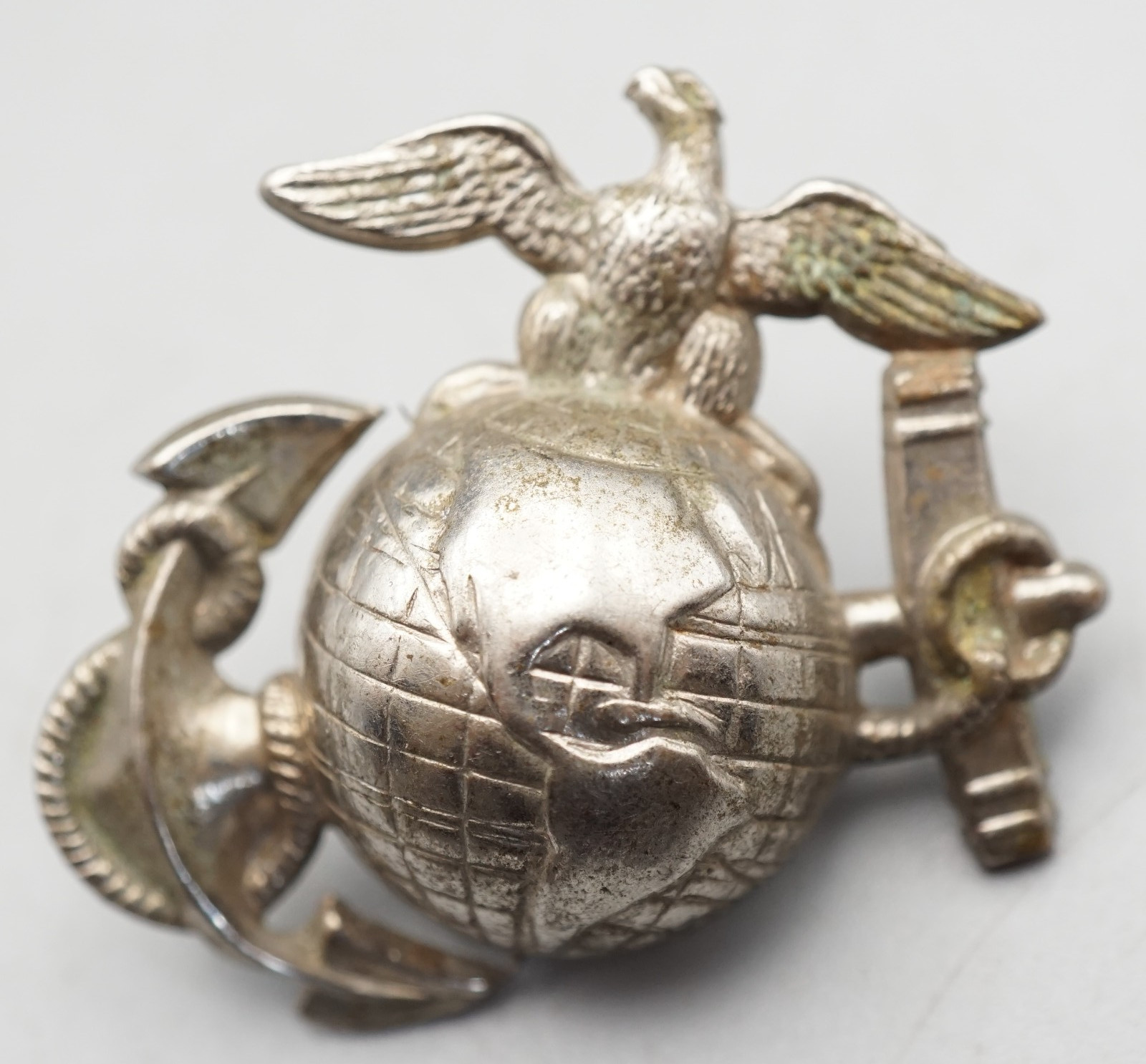 Pre-WWI - WWI USMC Marine EGA Eagle Globe Anchor Hat Badge