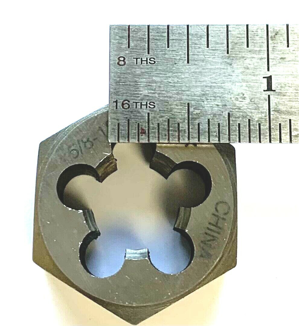 5/8-18 UNF CARBON STEEL HEXAGON RETHREADING DIE HEX DIE NEW!