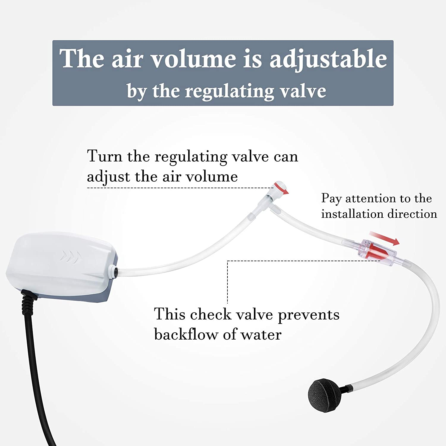 Adjustable Silent Air Pump for Aquarium Fish Tank Electric Oxygen Pump