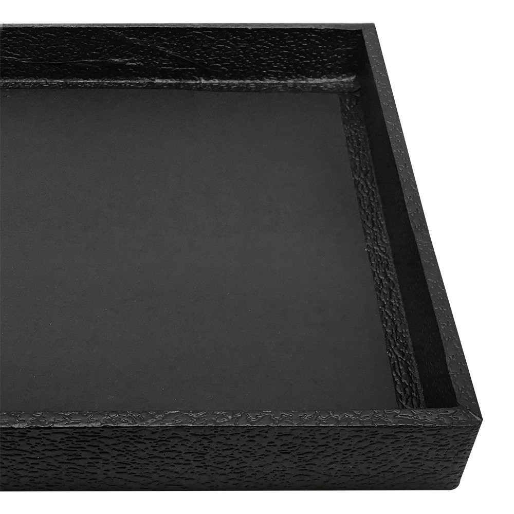 Black Stackable Jewelry Organizer Tray 1" Deep Display Case for Rings,Earrings