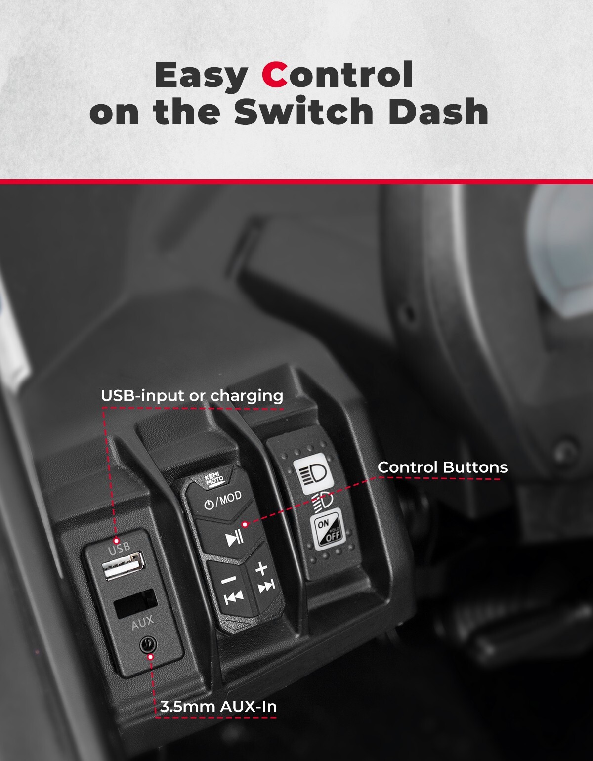 Overhead UTV Soundbar System Stereo Bluetooth Speakers For Can-Am Polaris Golf