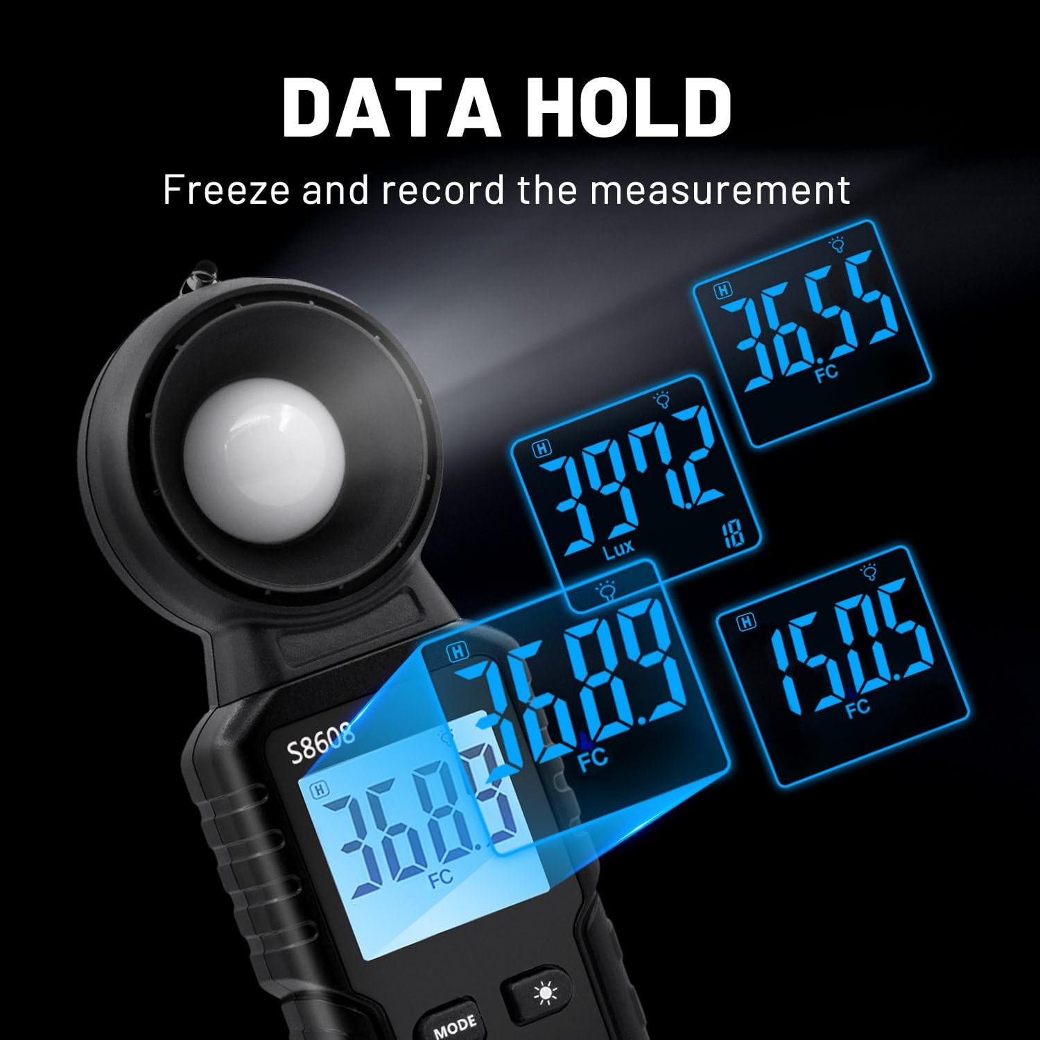 Digital Illuminance Light Meter: 200,000 Lux Photometer for Plants & Photography