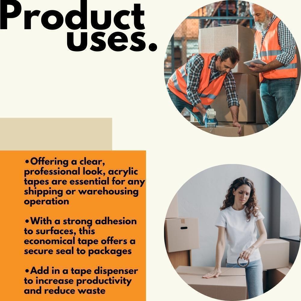 Carton Sealing Clear Packing/Shipping/Box Tape 3" 110 yd Choose your Rolls & Mil