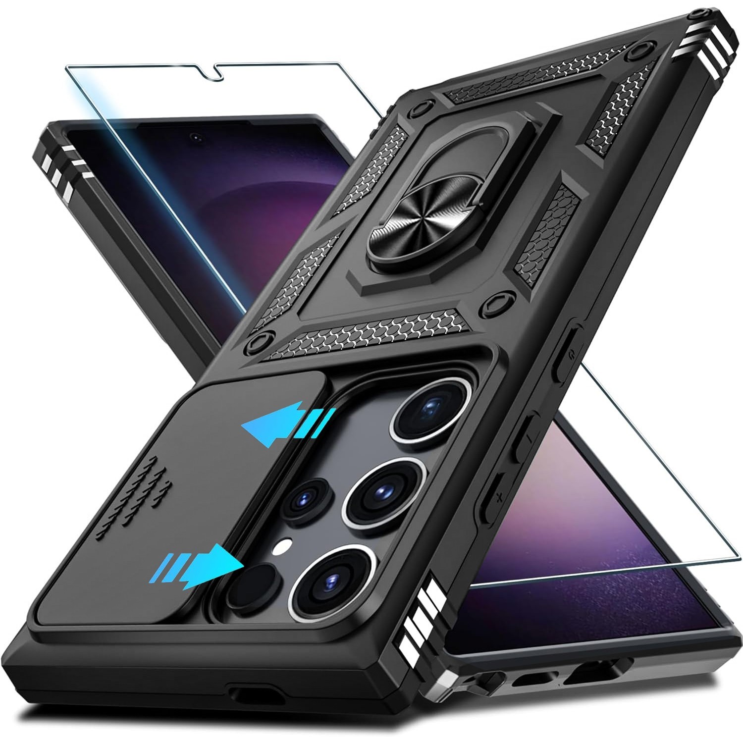 For Samsung Galaxy S26 Ultra Case /S26/S26 Plus Phone Cover + Tempered Glass