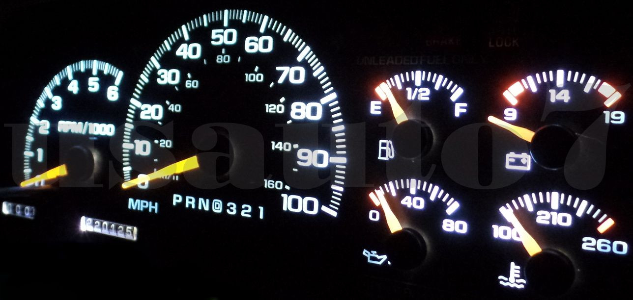 95-98 Chevy Suburban 1500 C1500 K1500 Dash Cluster Gauge WHITE SMD LED LIGHT KIT