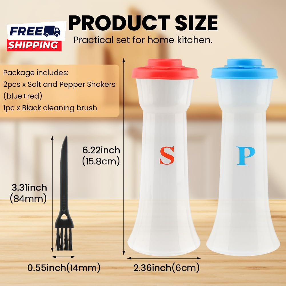 Salt and Pepper Shaker Set Plastic Salt and Pepper Shaker Set with Lids