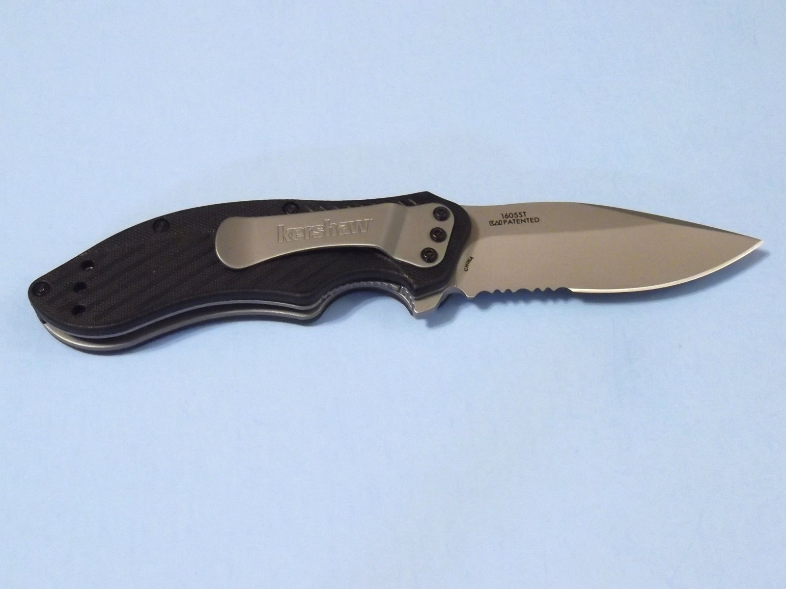 Kershaw 1605ST CLASH Black part serrate assisted linelock knife 4 3/8" closed