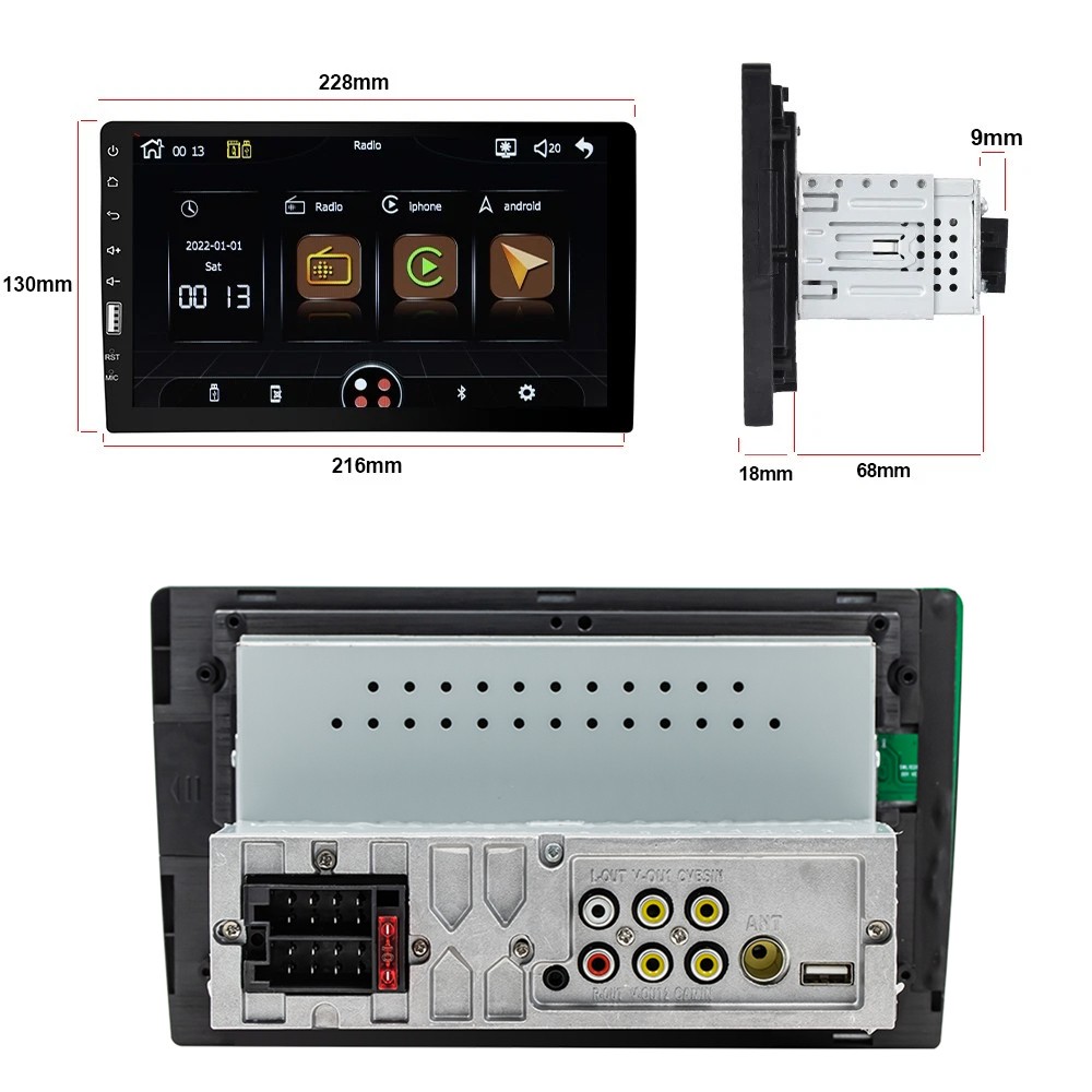 For 1994-1996 Chevy Impala SS Carplay Android Auto Single 1Din Car Stereo Radio