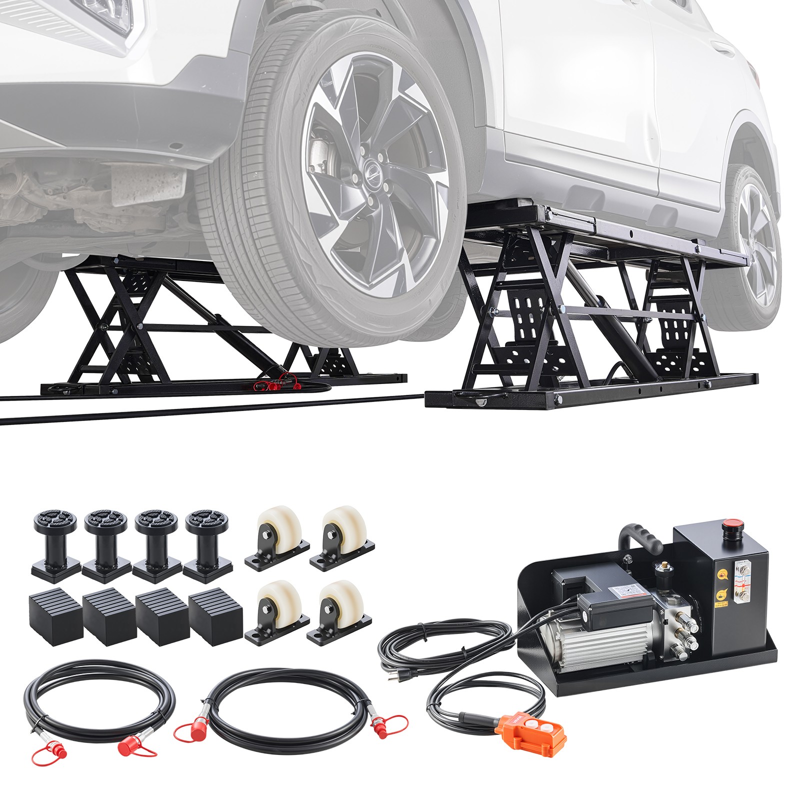 VEVOR Portable Car Lift 9000 lbs Car Lift System Jack 28" Max Height Home Garage