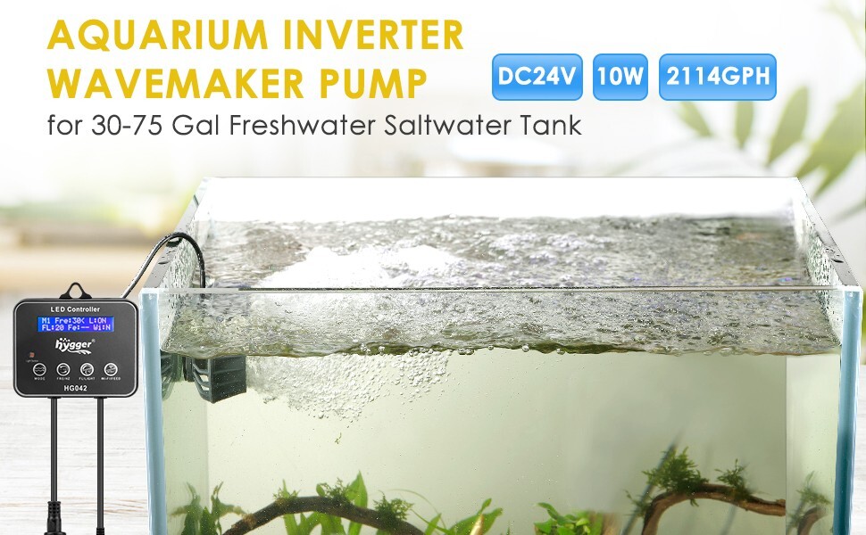 hygger 1321GPH-3400GPH Magnetic Aquarium Wave Maker With Controller up to 265Gal