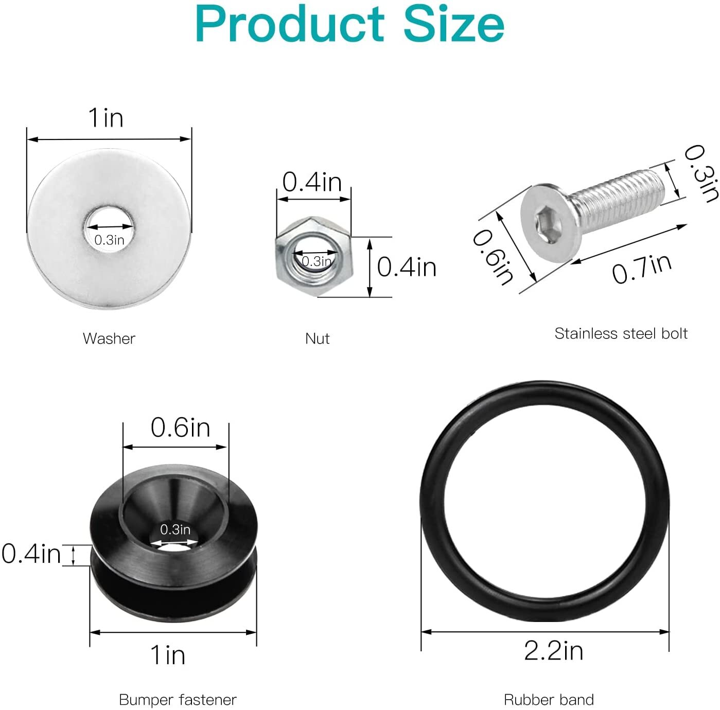 8PCS Black Bumper Quick Release Front Rear Bumper Fastener Trunk Fender clip Kit