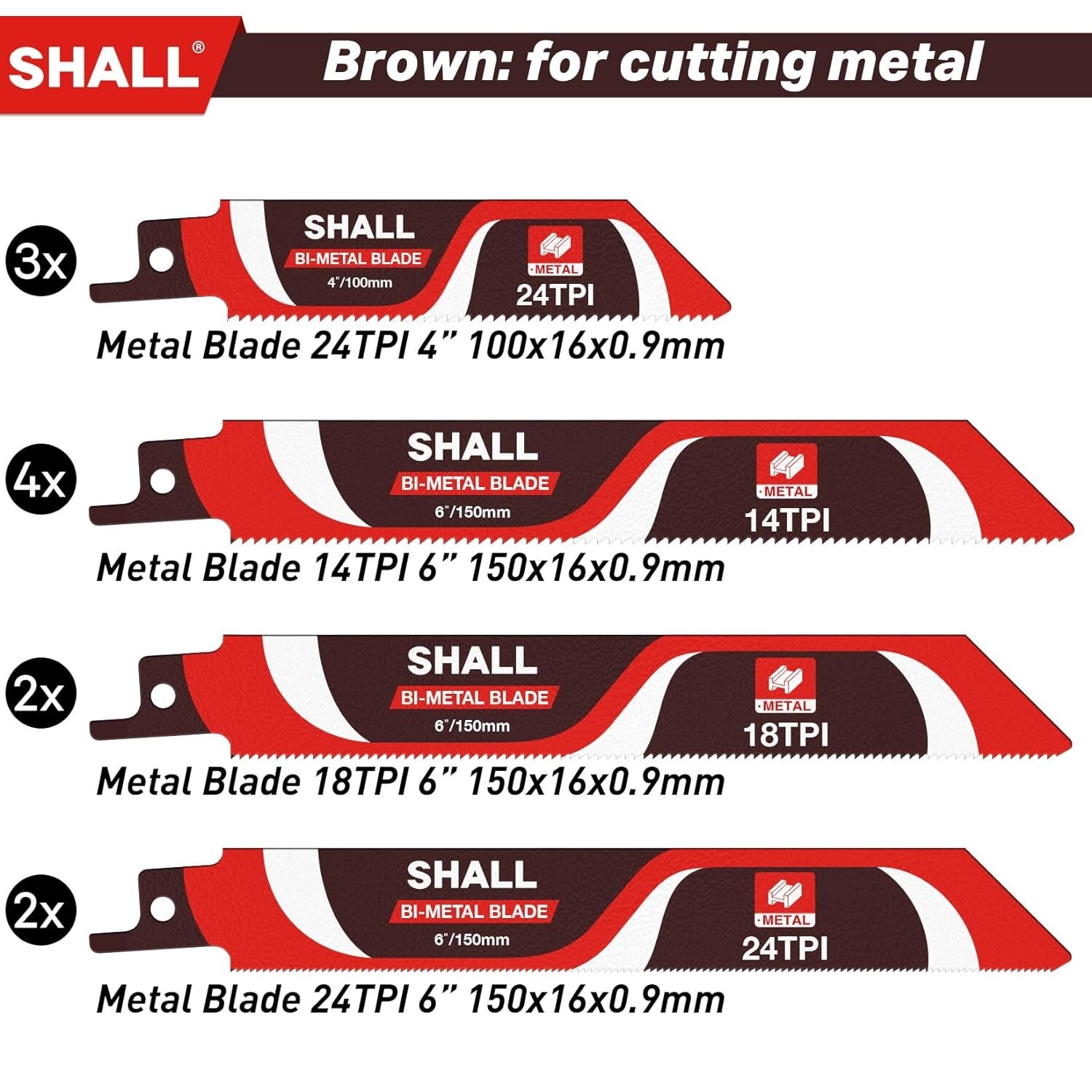 SHALL 34 PC Wood Pruning Saw Blades for Reciprocating/Saws/Sabre Saws