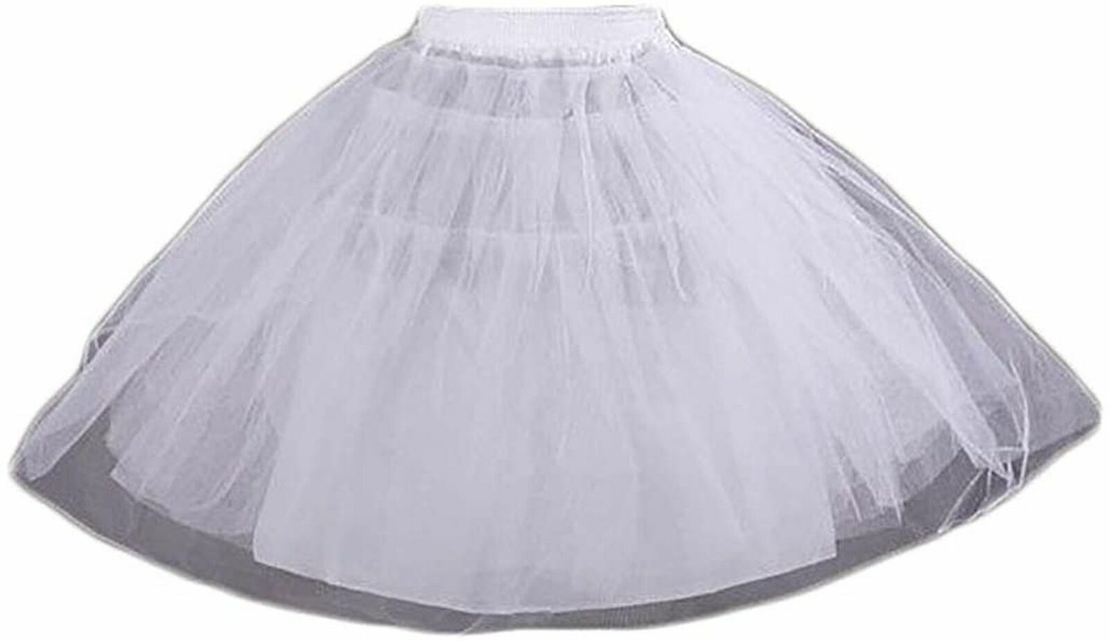 3 Layers Girls Slip Flower Girl Petticoat Crinoline Hoopless Skirt Underskirt