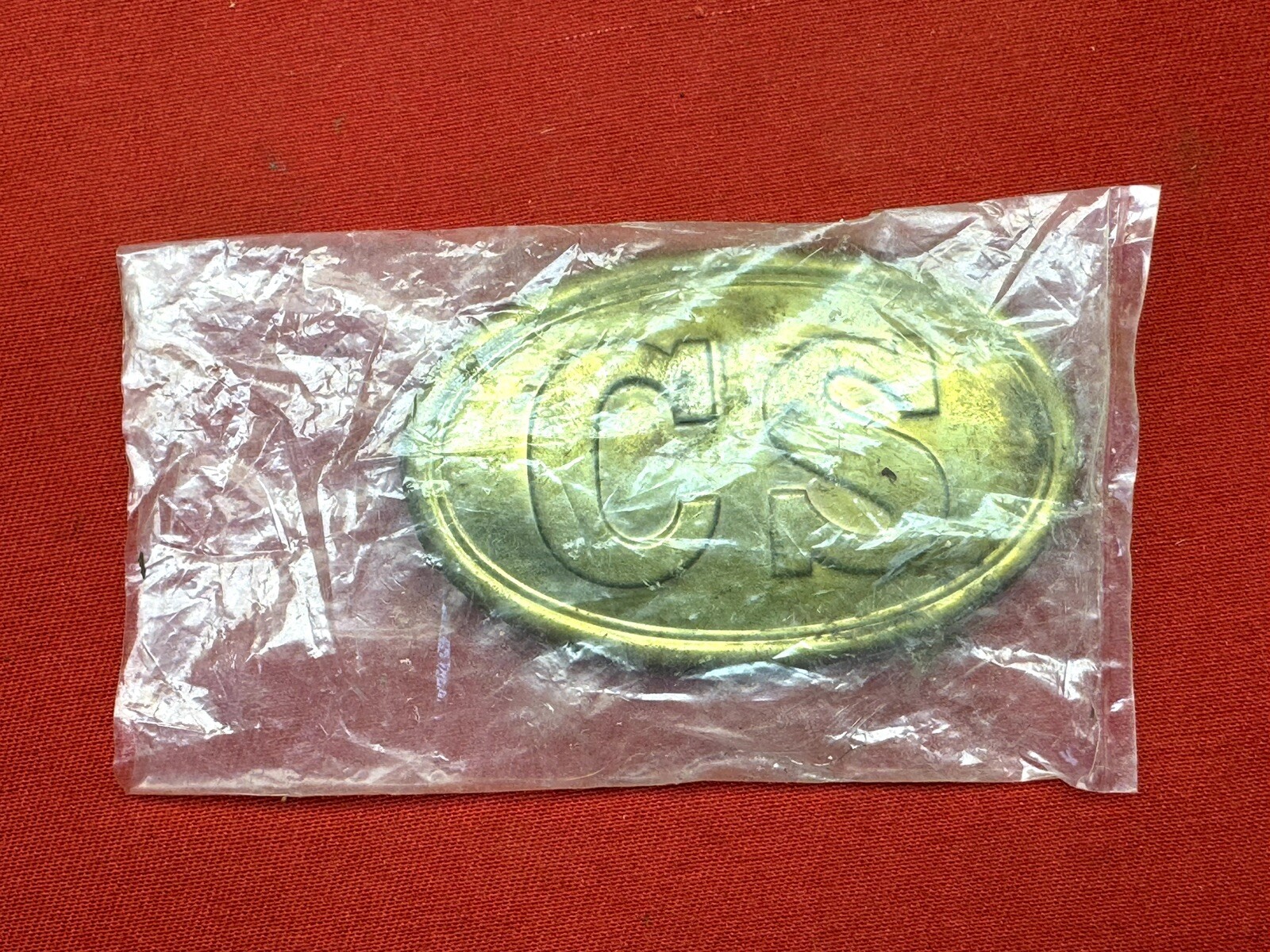 Civil War CS Belt Buckle Lead Backed