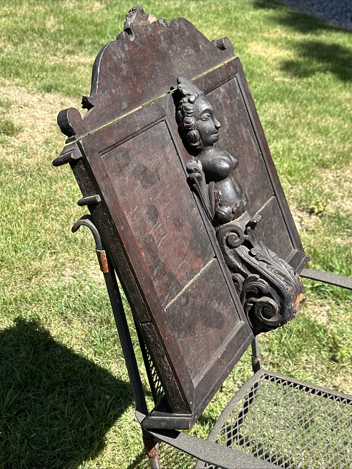 ANTIQUE WOODEN NEOCLASSICAL CARVED BIBLE STAND CARYATID FIGURE~FOLIATE MOTIFS~