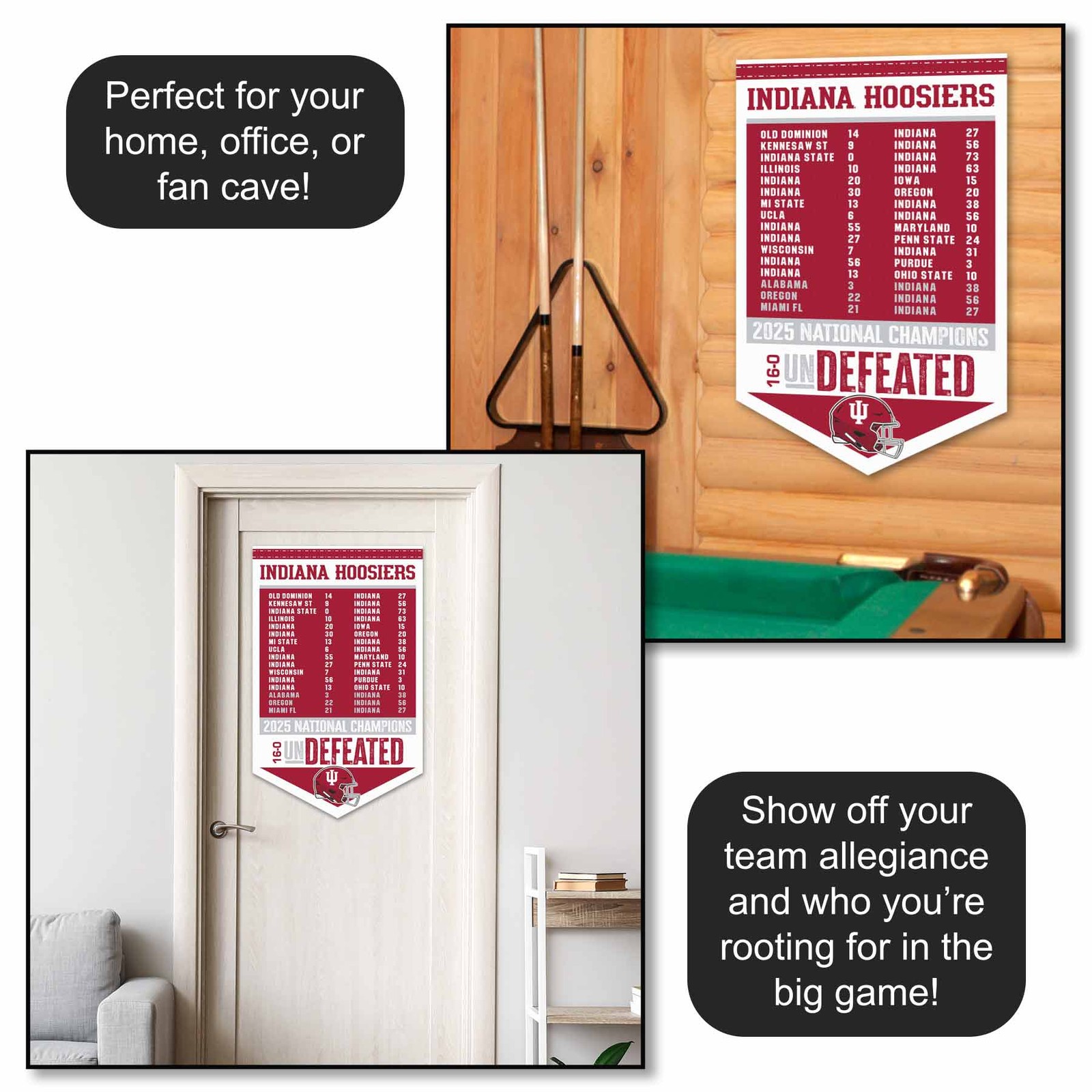 Indiana Hoosiers 2025 Undefeated Season and National Champions Banner Flag