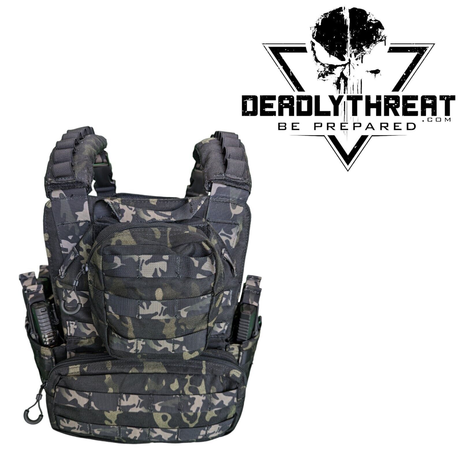 Urban Assault Ghost Camo Tactical Vest Plate Carrier With Level III Armor Plates