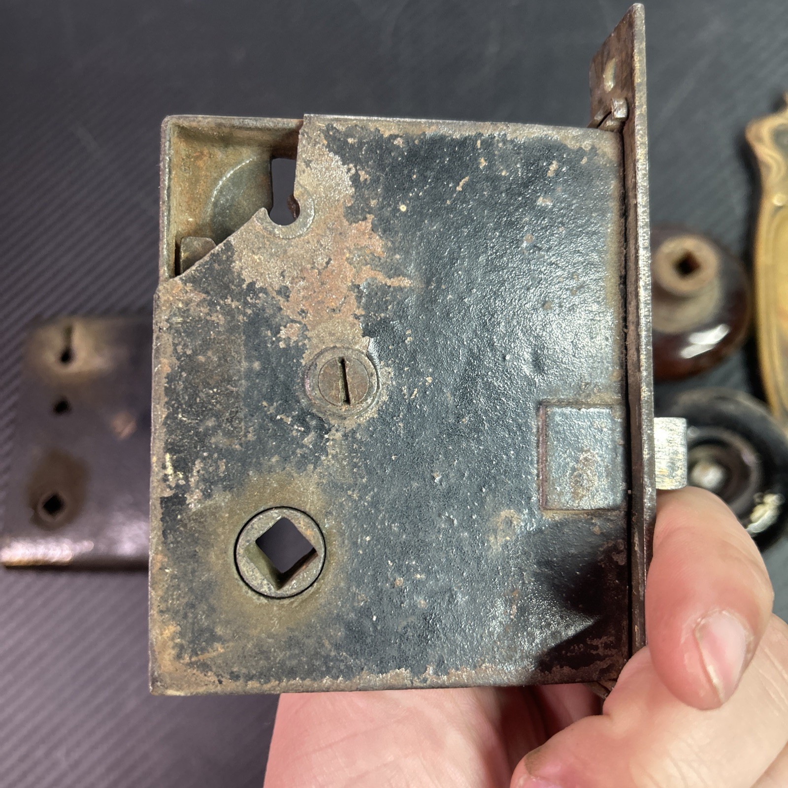 Vintage Door Hardware Lot Parts Not Complete