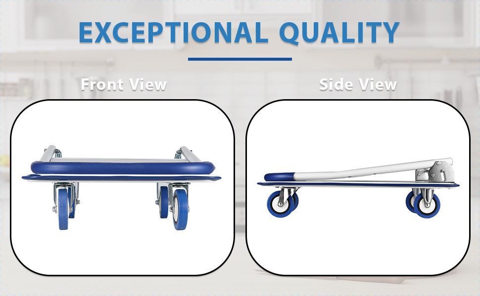 ( USED ) Folding Hand Truck Dolly Cart Wheels Luggage Cart Trolley Moving 330lbs