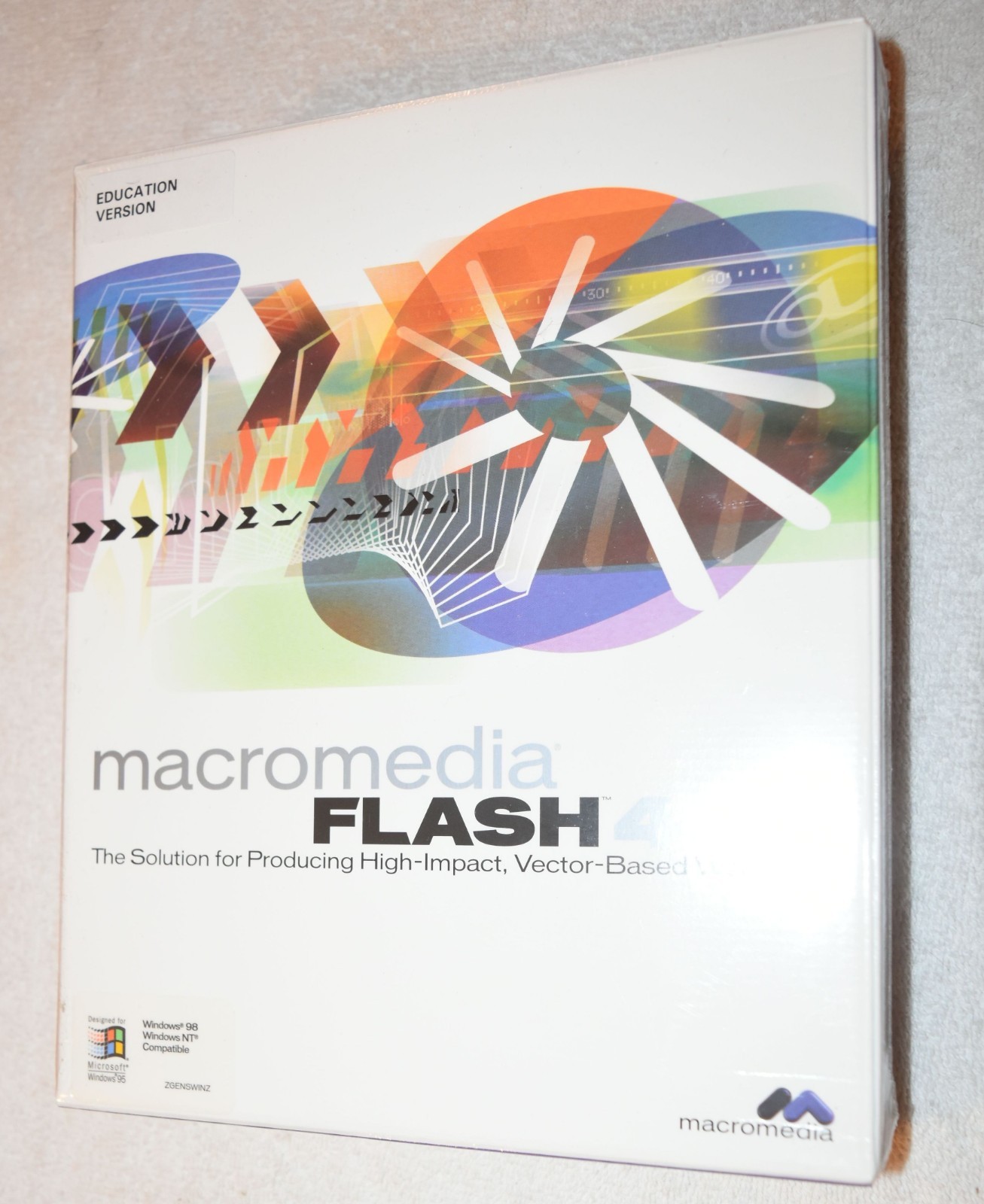 Macromedia Flash 4 for Windows 95, 98, NT Power Mac - sealed educational version