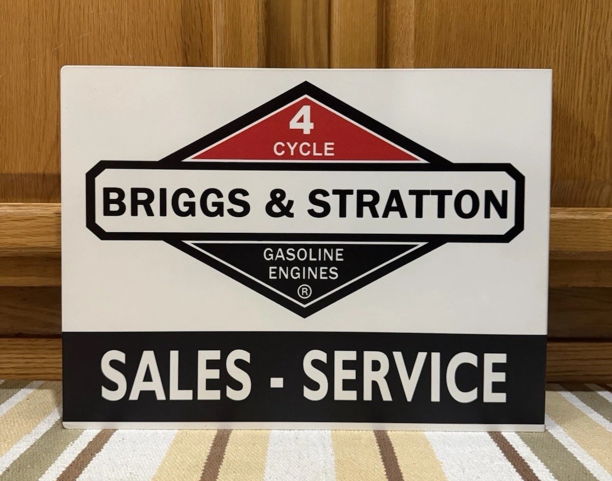 Briggs Stratton Flange Sign Double Sided Sales Service Vintage Style Wall Decor