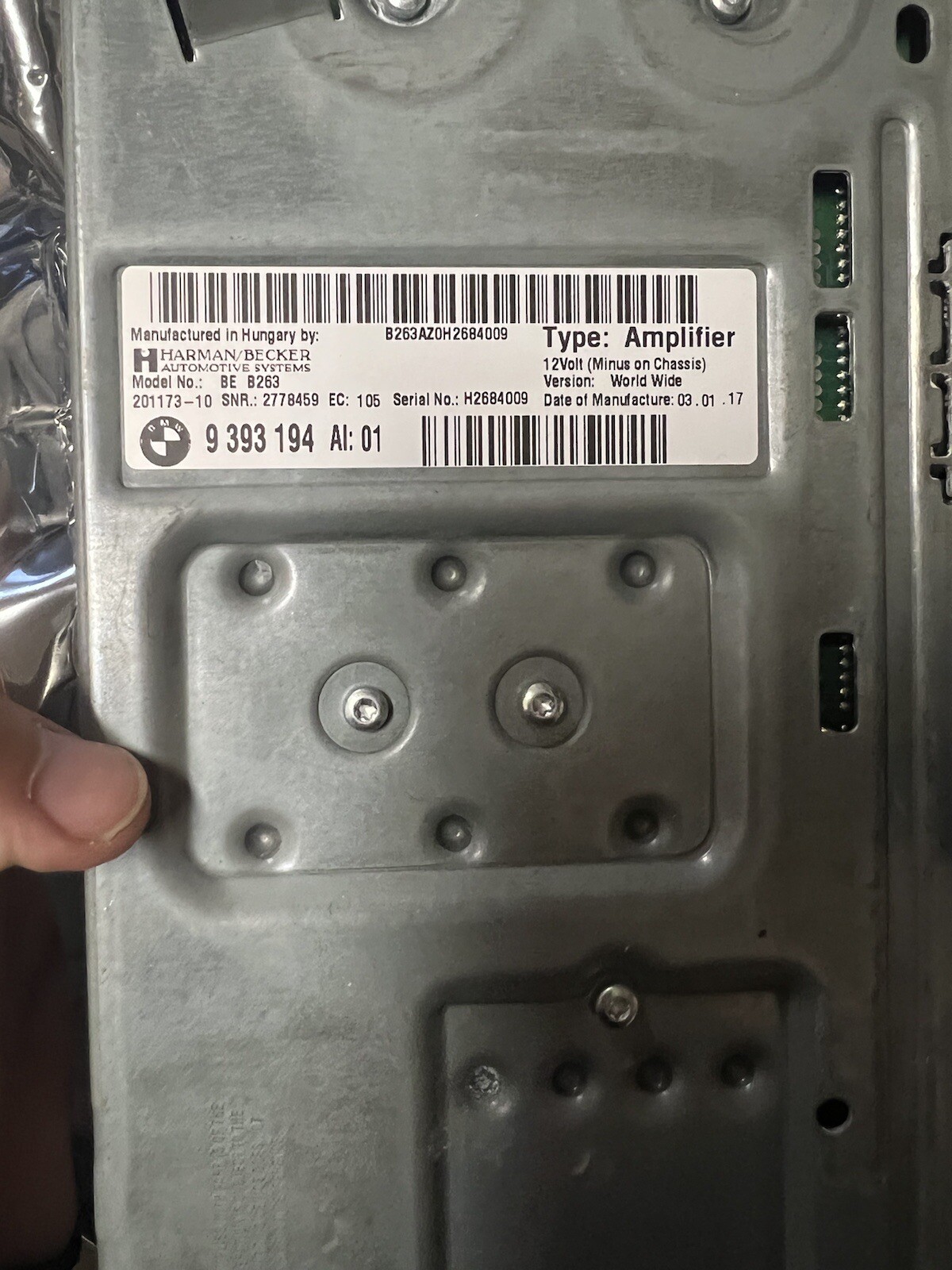 💥 OEM 2014-2018 BMW M3 F80 Top-Hifi Harman Becker Amplifier AMP 9393194