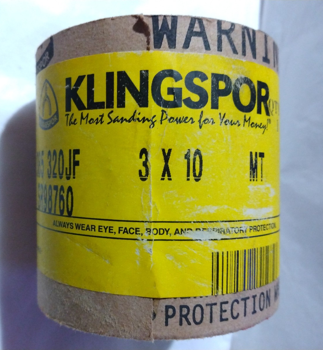 Klingspor Abrasives Shop Roll, 3"x 10Yds, 320 Grit, J-Flex Cloth Backed Al-Oxide