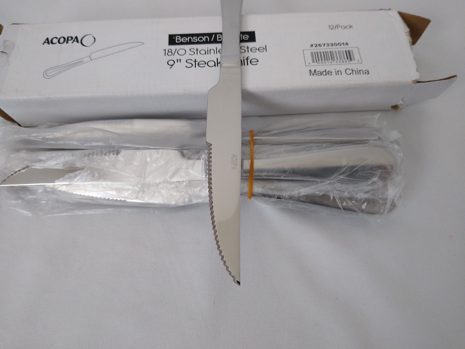 Acopa 18 0 Stainless Steel 9 in Steak Knife 11 Pack Benson Brigitte Flatware