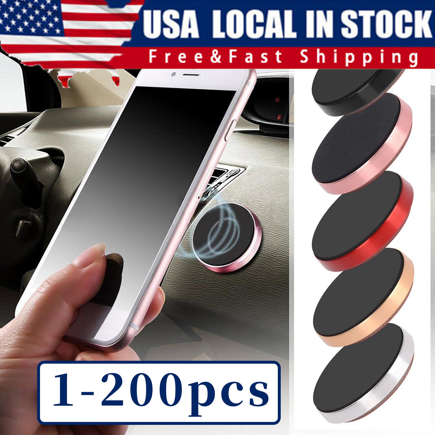 USA Magnetic Universal Car Mount Holder For Cell Phone Samsung Galaxy iPhone LOT