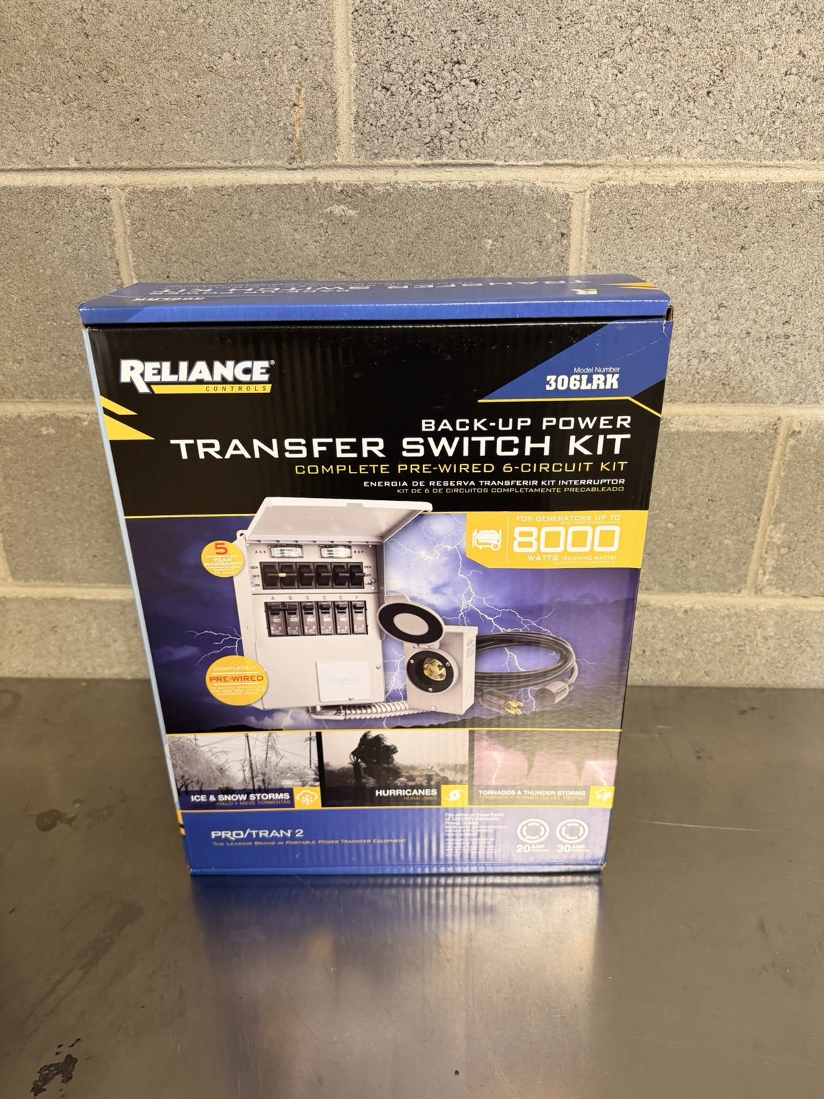 NEW Reliance 30-Amp ProTran 2 Manual Generator Transfer Backup Switch Kit 306LRK