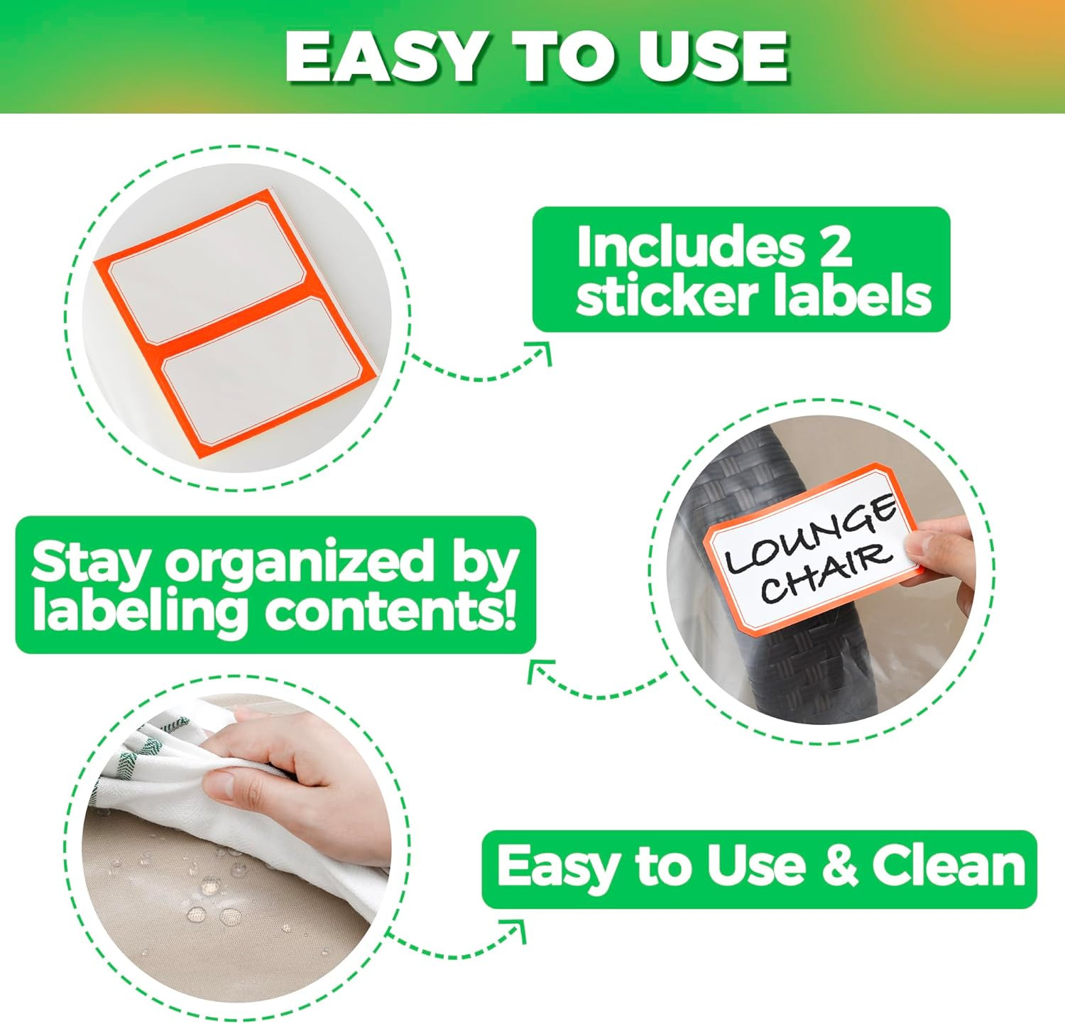 2-Pack Waterproof Outdoor Chaise Lounge Covers for Patio Furniture - Reusable &