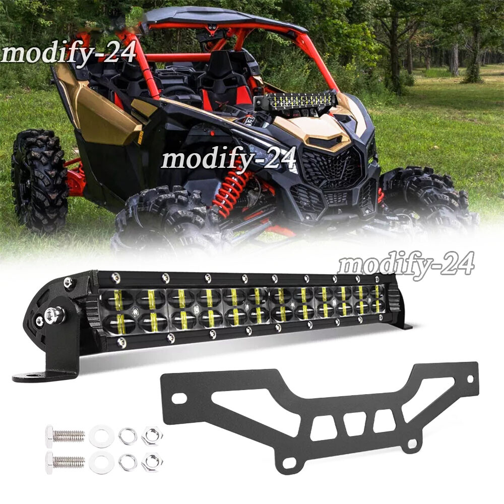 6D 14" LED Light Bar Shock Tower Mount Brackets Fit Can-am Maverick X3 DS RS MAX