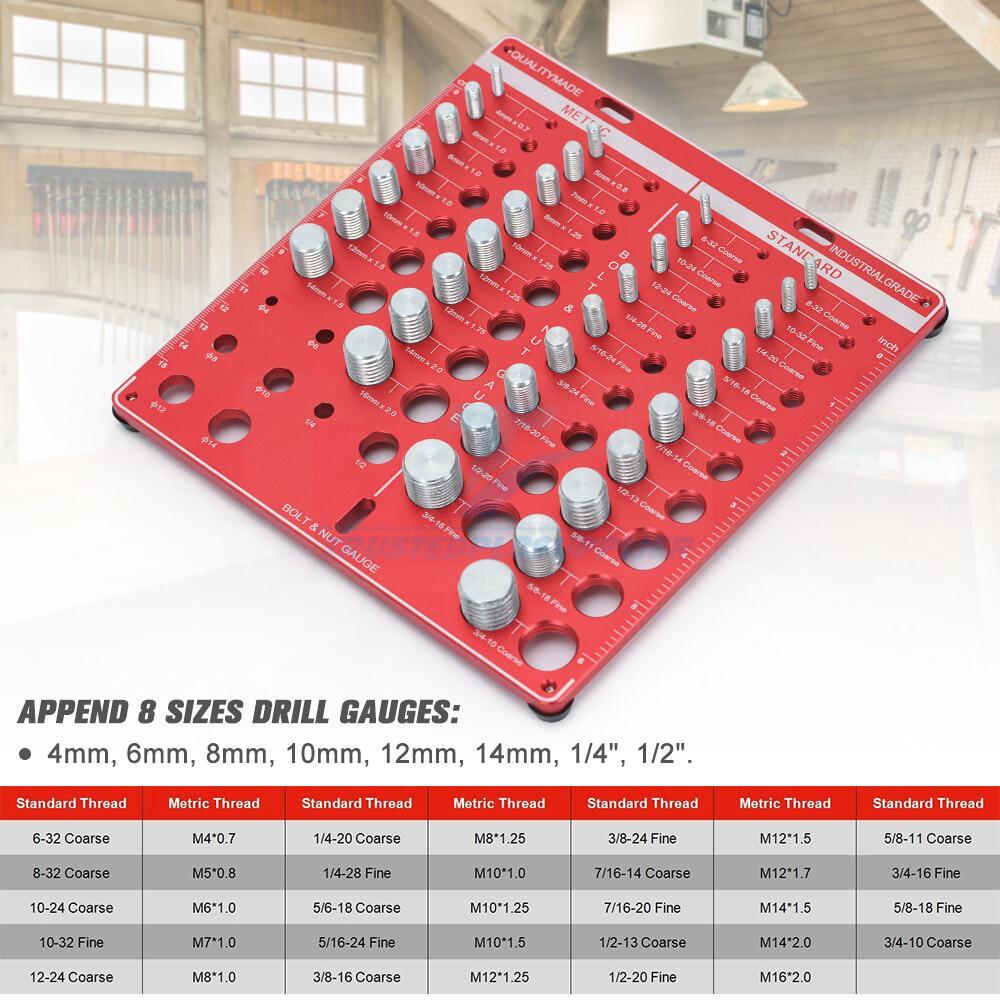 34 Standard and Metric Nut and Bolt Thread Checker Bolt and Nut Identifier Gauge