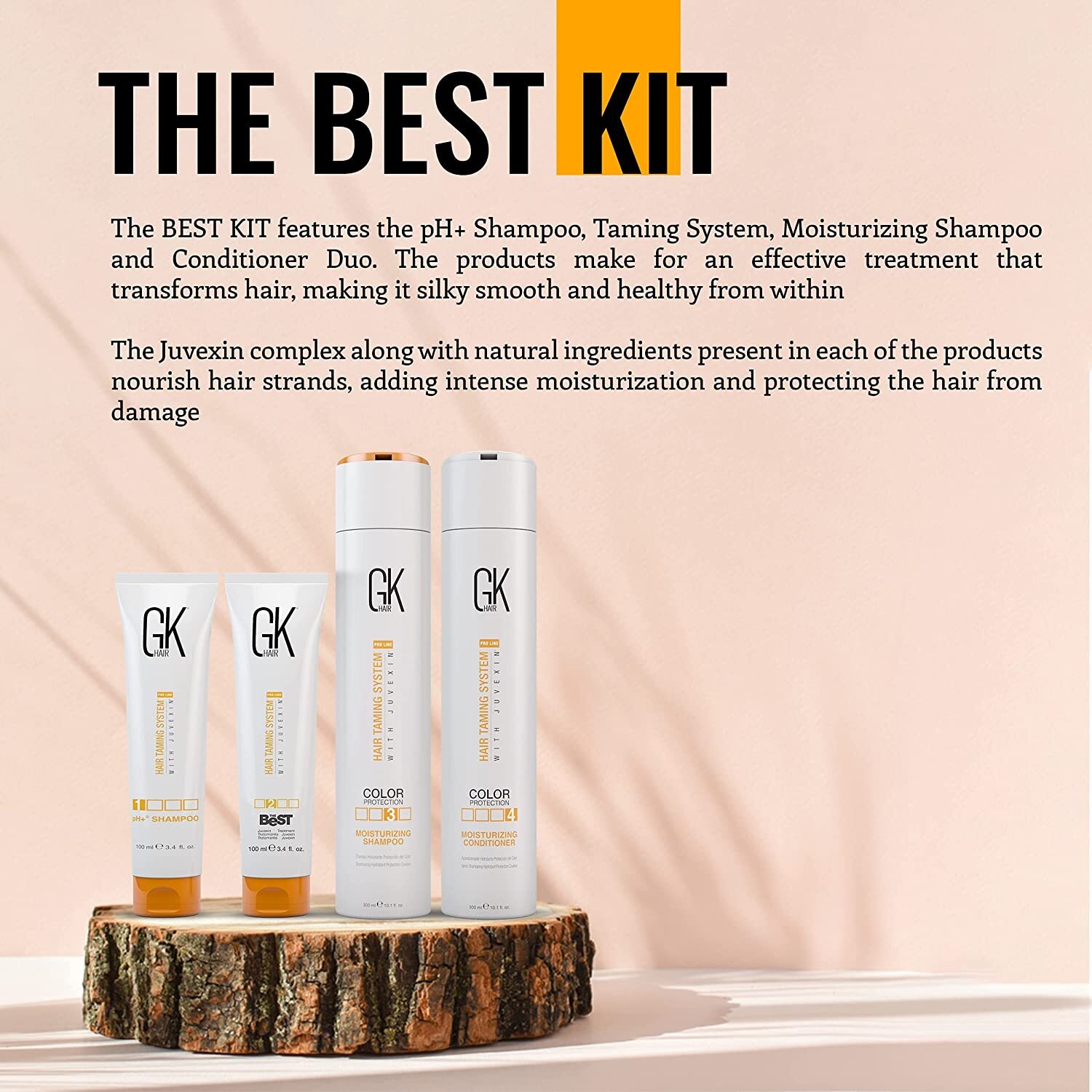 GK HAIR Keratin Treatment Brazilian Complex Blowout Straightening Kit For Women