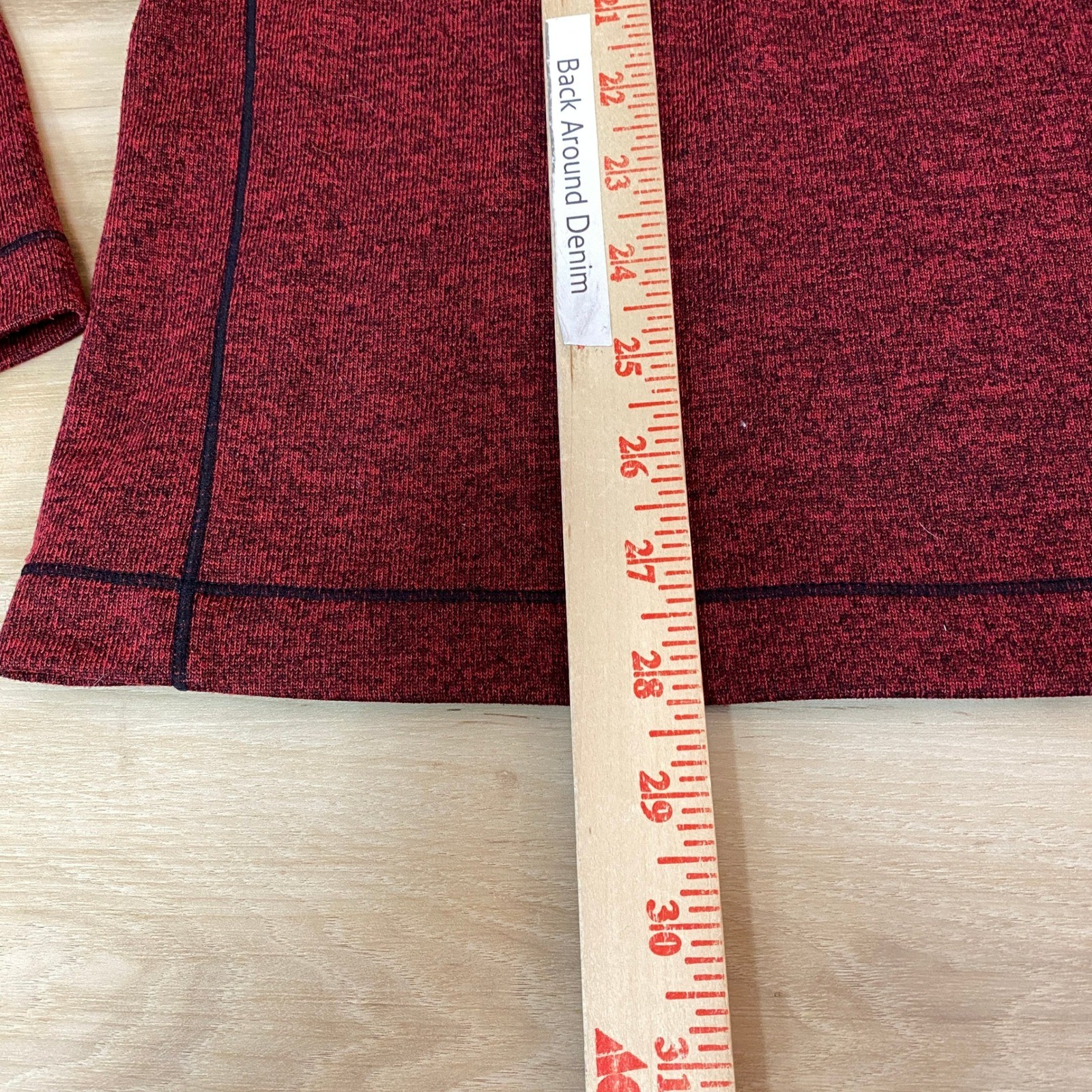 Eddie Bauer Henley Shirt Mens Medium Red Heathered Long Sleeve Performance