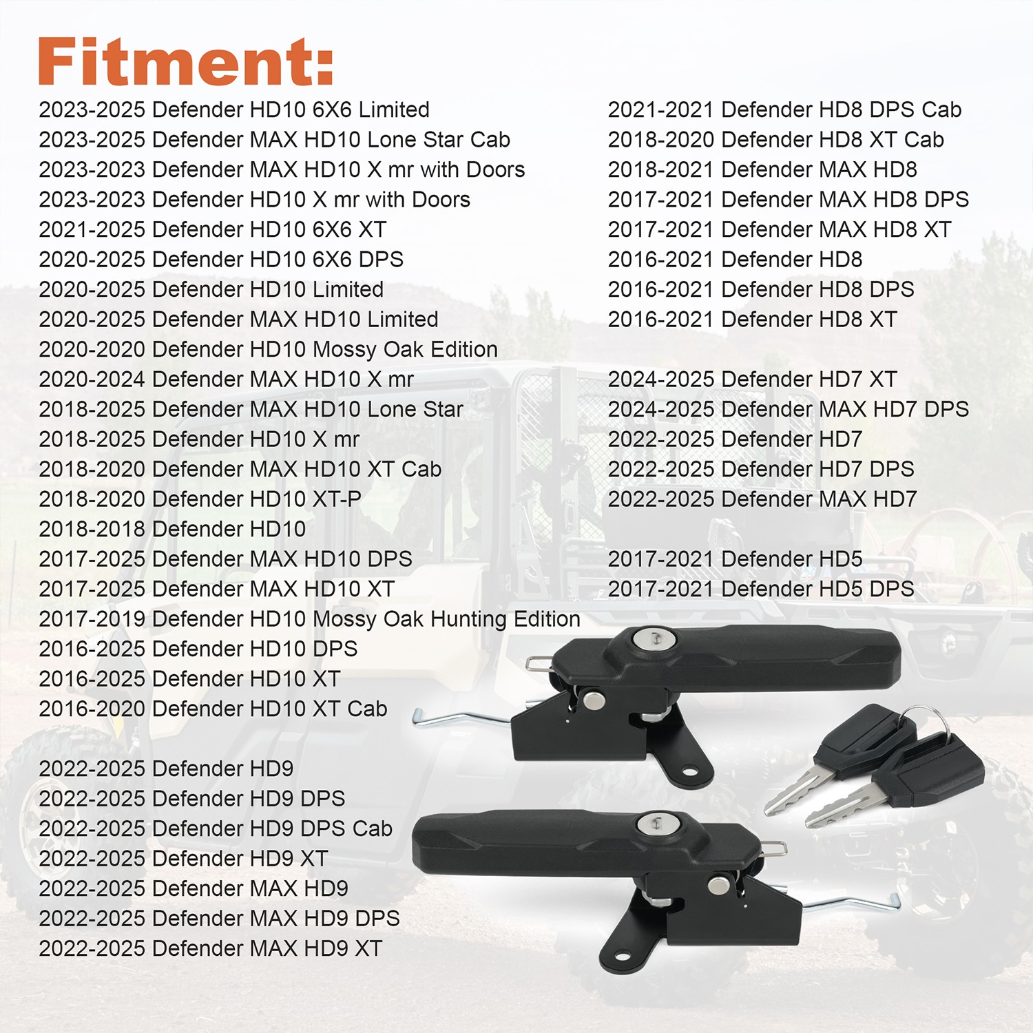 Front Deluxe Door Handle Lock For Can-Am Defender HD10 HD9 HD8 HD7 715009951