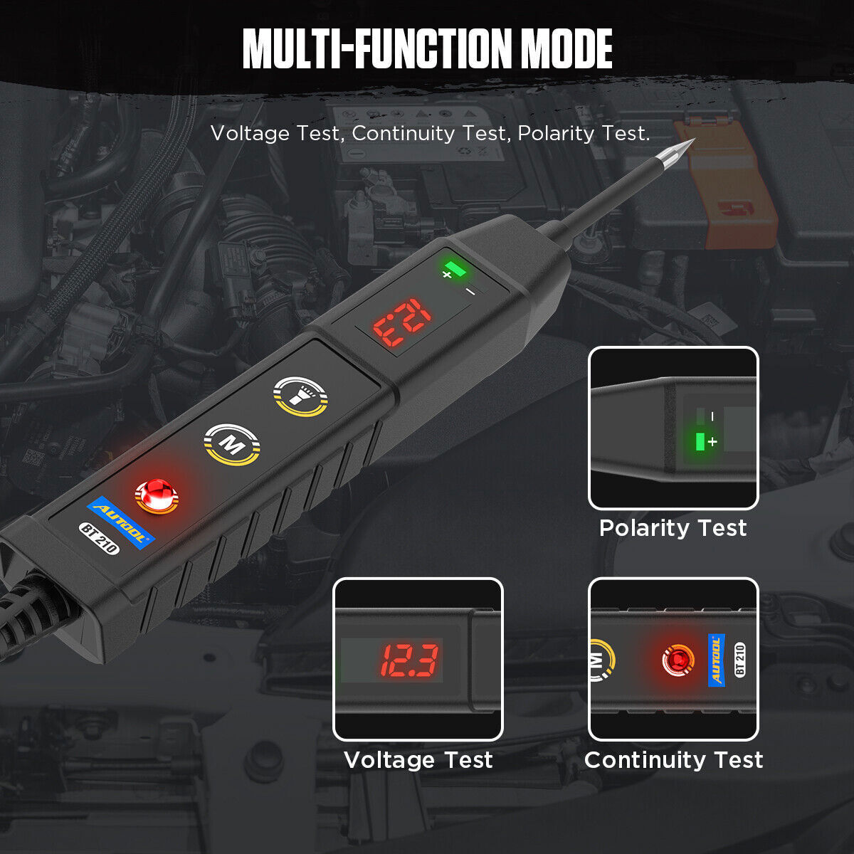 Circuit Tester 9-30v Dc Automotive Test Light Bidirectional Voltage Fuse Tester