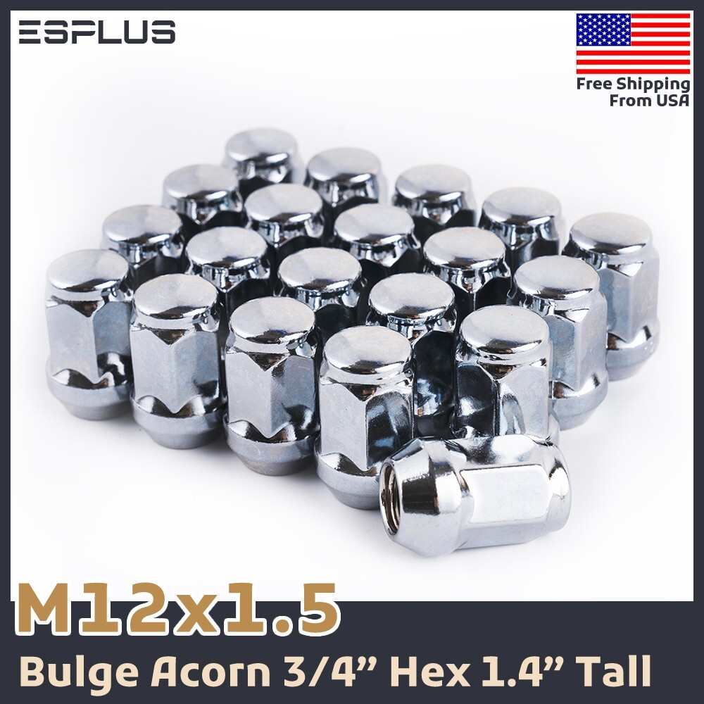 [20] Chrome 12x1.5 Acorn Lug Nut Fit Chevy Corvette Cruze Impala Malibu Track