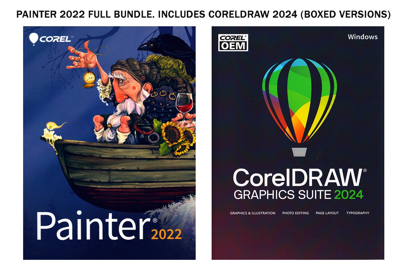 Corel Painter 2022 Bundle, includes CorelDRAW Graphics Suite 2024 - Boxed