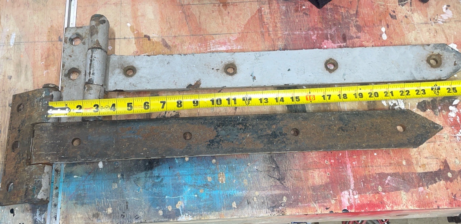 Antique Large Strap Hinges 25” industrial Hardware garage Barn Rustic Door