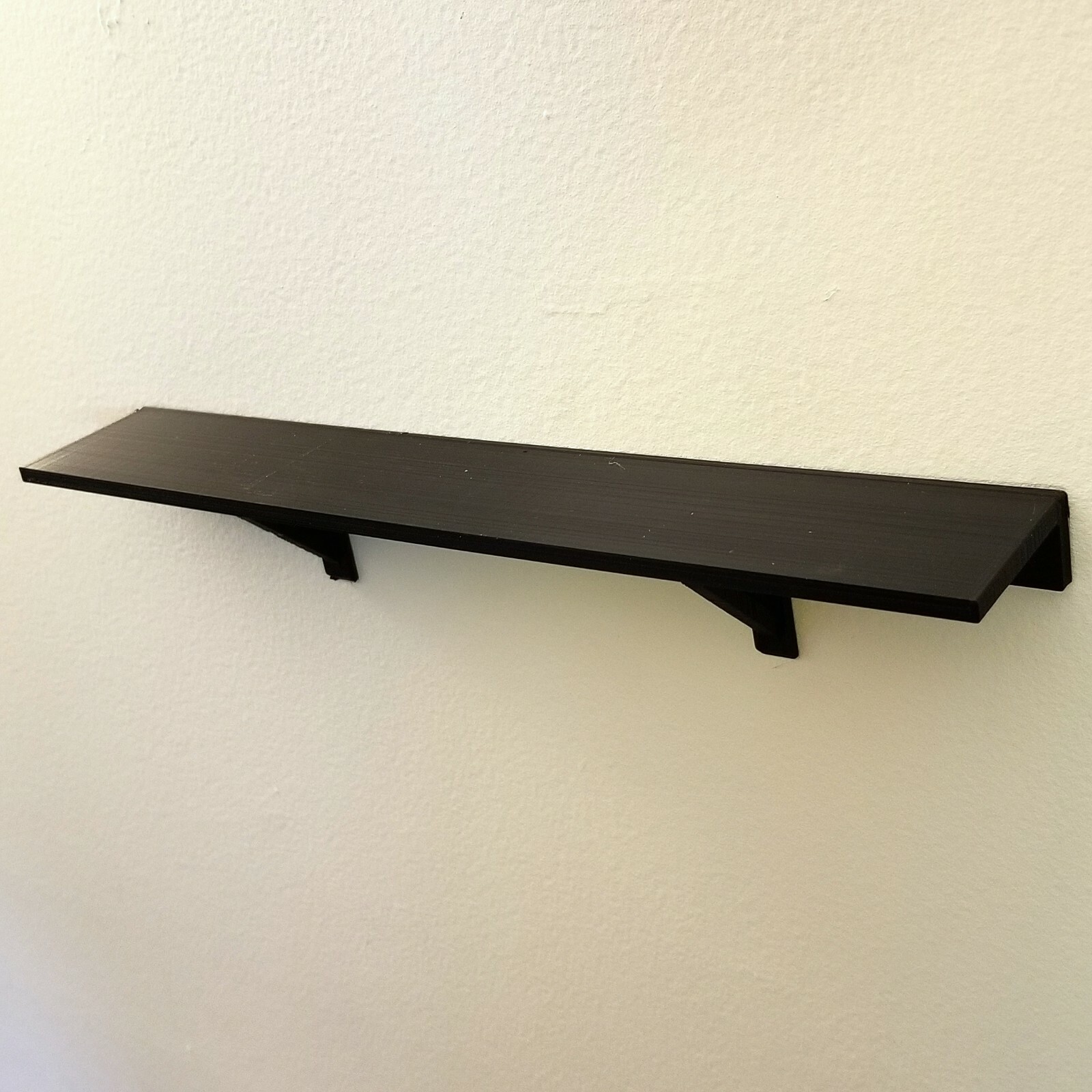 12" x 2" Black Wall Shelf Easy No Hole No Nail install uses 3M Command Strips