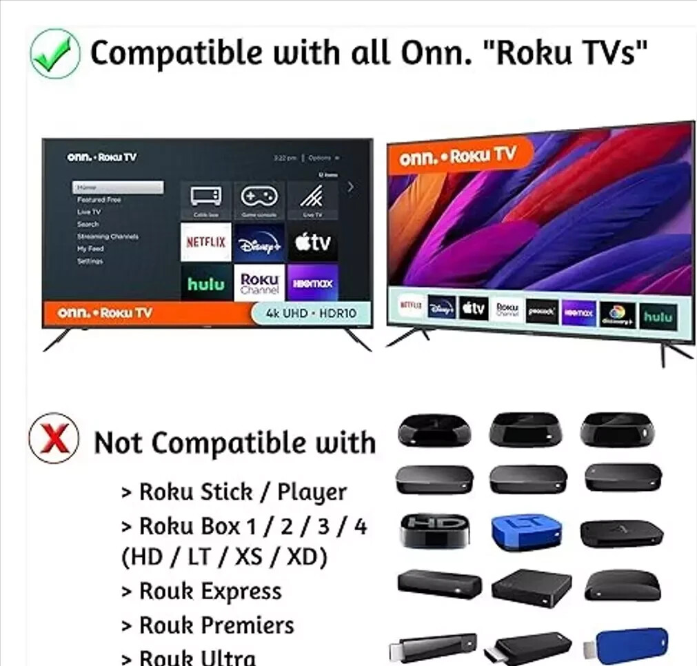 Original Onn Roku TV Remote Control For All Onn TV Roku TV Smart 4K Ultra HDTV !