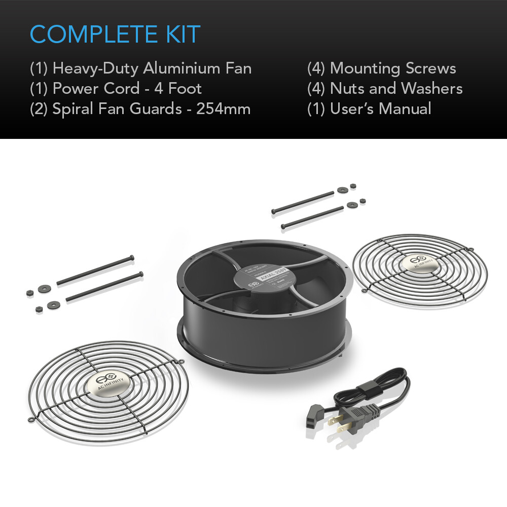 Round 10" Cooling Muffin Fan,120V AC Axial Ball Bearing 10" 254mm (HS2589A-X)