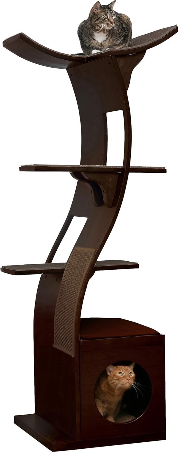 The Refined Feline Lotus Cat Tower Furniture, Multi-Level Cat Tree